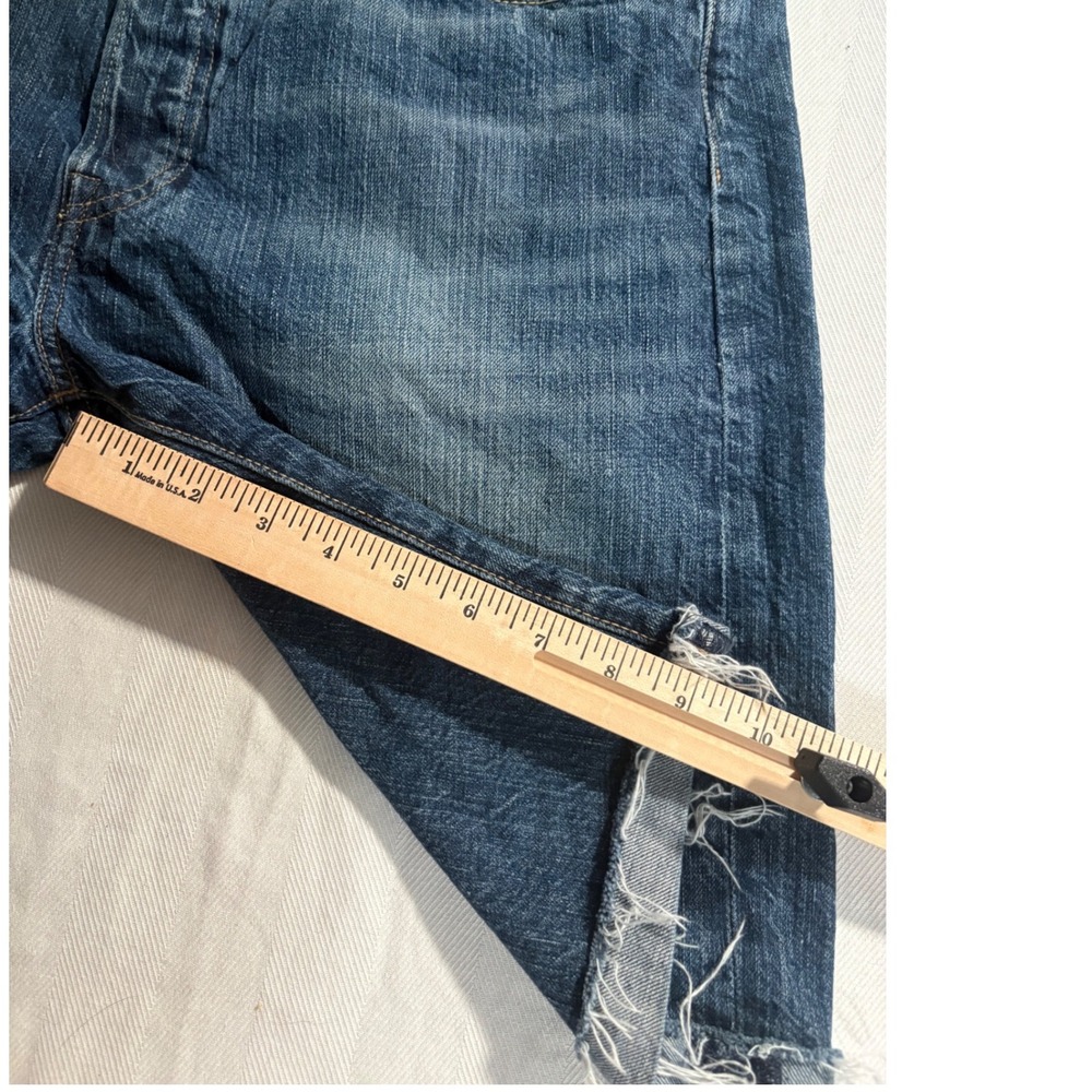Levi's Premium 501 Men's W34 Cutoff Denim Shorts Distressed Frayed Button Fly - Picture 11 of 11